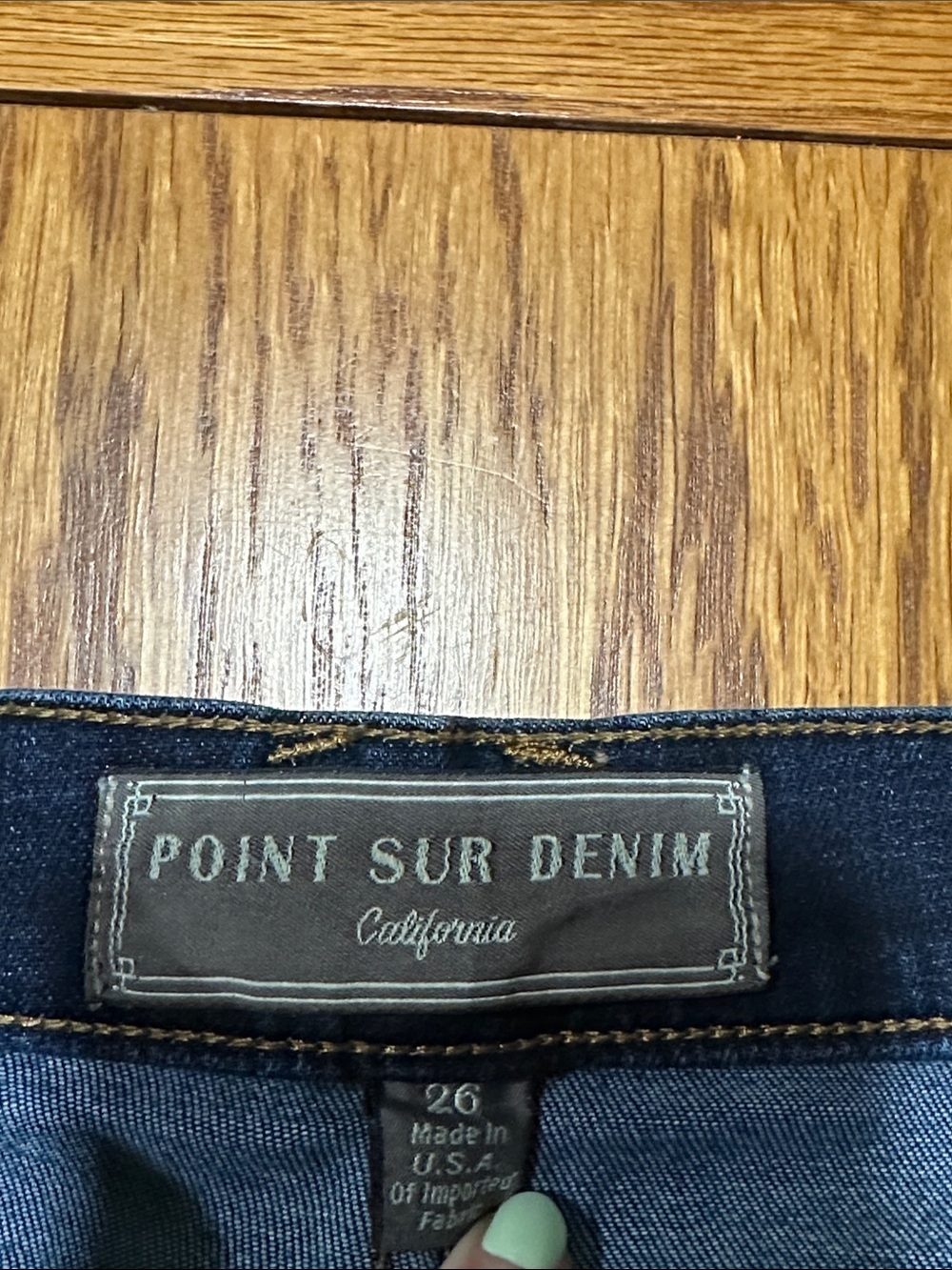 *POINT SUR* Dark Blue Skinny Denim Jeans California Made in USA Size 26 - Picture 3 of 8
